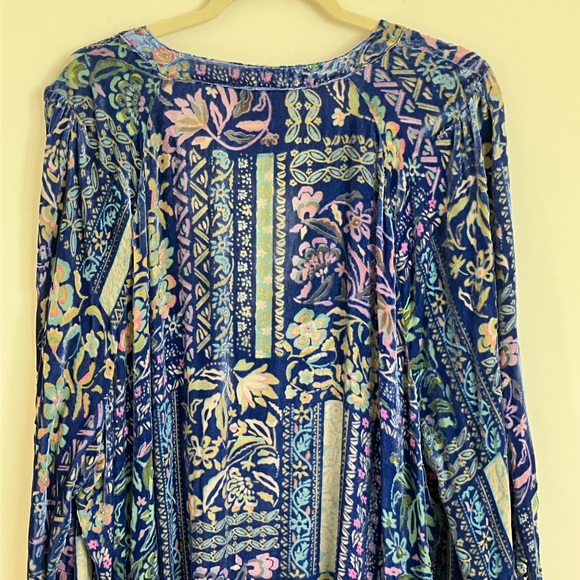 Johnny Was Floral Blue Midi Dress - Picture 11 of 15